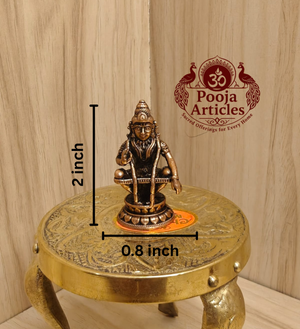 Copper Ayyappan Statue 2 Inch