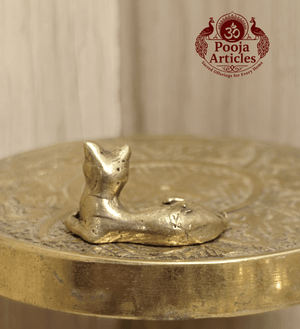 Miniature Brass Cat Figurine 0.5 Inch