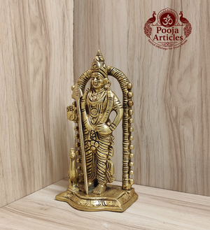 Brass Malaysia Murugan Idol 7 Inch Pooja Articles