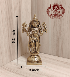 Brass Mariamman Idol 5.2 Inch Pooja Articles