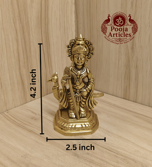 Brass Murugan Statue 4.2 Inch