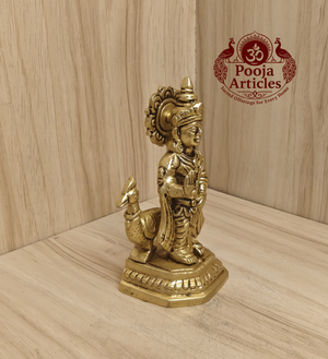 Brass Murugan Statue 4.2 Inch