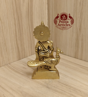 Brass Murugan Statue 4.2 Inch