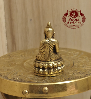 Miniature Brass Buddha Statue 1.5 Inch