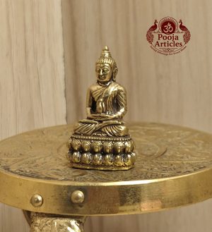 Miniature Brass Buddha Statue 1.5 Inch