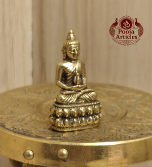 Miniature Brass Buddha Statue 1.5 Inch