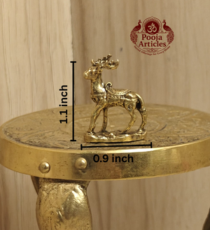 Miniature Brass Deer Statue 1.1 Inch