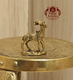 Miniature Brass Deer Statue 1.1 Inch