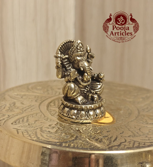 Miniature Brass Ganesha Statue 1.1 Inch