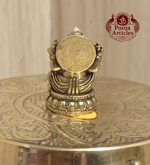 Miniature Brass Ganesha Statue 1.1 Inch