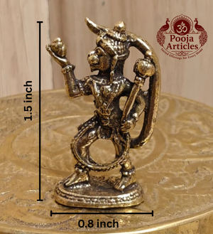 Miniature Brass Hanuman Statue 1.5 Inch