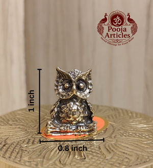 Miniature Brass Owl Figurine 1 Inch Pooja Articles