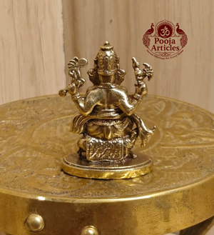 Miniature Brass Ganesh Idol 1.2 Inch