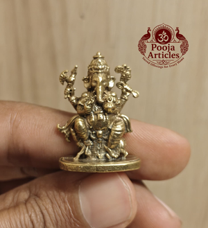 Miniature Brass Ganesh Idol 1.2 Inch