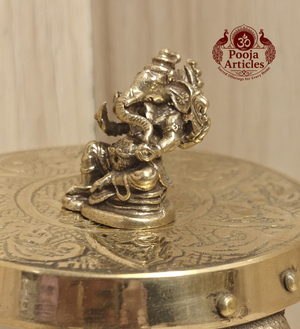 Miniature Brass Lord Ganesha Idol 1.1 Inch Pooja Articles