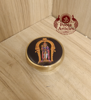 Brass Palani Murugan Kumkum Holder 2 Inch