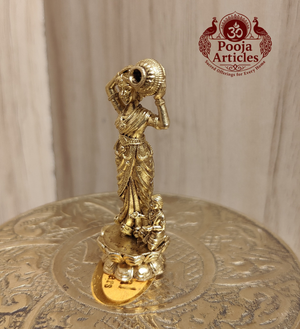 Panchaloha Lady Figurine Statue 2 Inch Pooja Articles