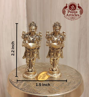 Panchaloha Paavai Vilakku (2 pcs) 2.2 Inch Pooja Articles