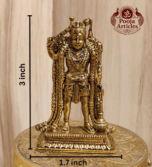 Premium Brass Karuppasamy Statue 3 Inch Pooja Articles