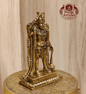 Premium Brass Karuppasamy Statue 3 Inch Pooja Articles