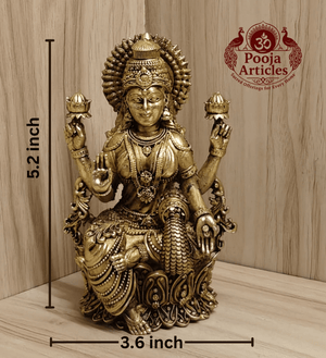 Premium Brass Lakshmi Statue 5.2 Inch