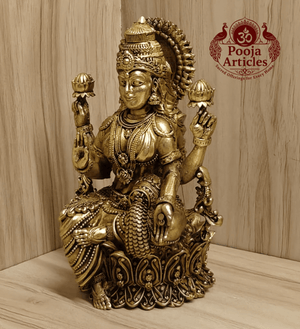 Premium Brass Lakshmi Statue 5.2 Inch Pooja Articles