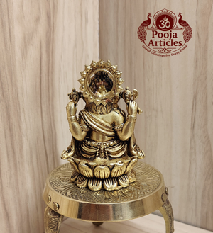 Premium Brass Lord Ganesh Idol 3 Inch Pooja Articles