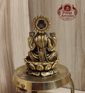 Premium Brass Lakshmi Statue 3 Inch Pooja Articles