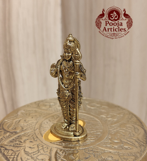 Premium Brass Lord Murugan Idol 2 Inch Pooja Articles