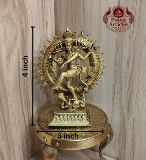Premium Brass Nataraja Statue 4 Inch Pooja Articles