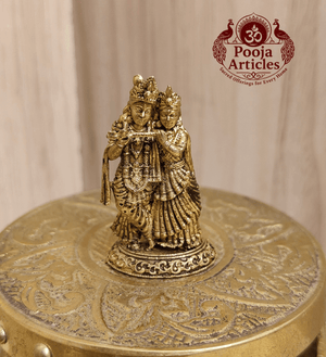 Premium Brass Radha Krishna Statue 1.7 Inch