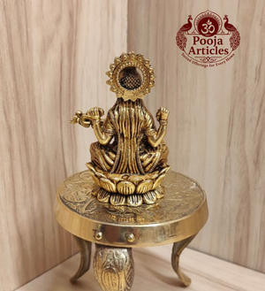 Premium Brass Saraswati Statue 3 Inch poojaarticles
