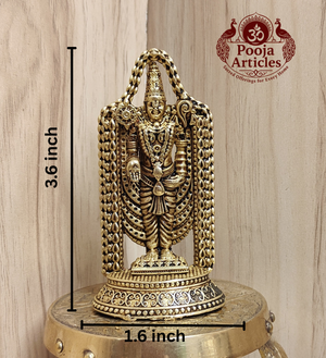 Premium Brass Venkateswara Swamy Idol 3.6 Inch Pooja Articles