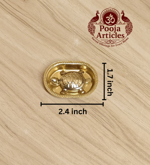 Brass Vastu Tortoise with Plate – Handcrafted Feng Shui Tortoise for Wealth, Stability & Vastu Pooja Articles