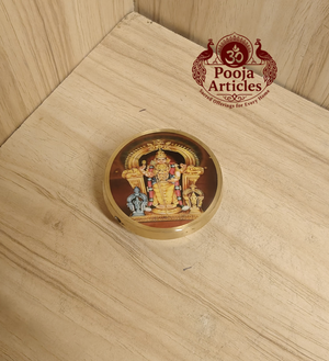 Brass Tiruchendur Murugan Kumkum Chimil 2 Inch