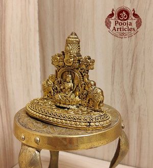 Premium Brass Tirupati Balaji with Gajalakshmi Statue 2.5 Inch Pooja Articles