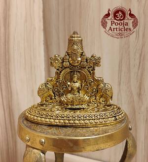 Premium Brass Tirupati Balaji with Gajalakshmi Statue 2.5 Inch