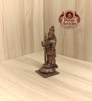 Copper Murugan Statue 4.5 Inch