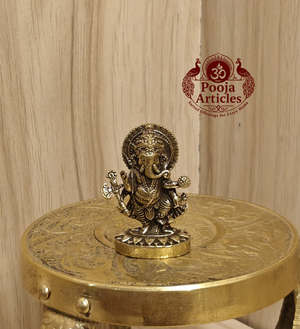 Miniature Brass Ganesh Murti 1.3 Inch