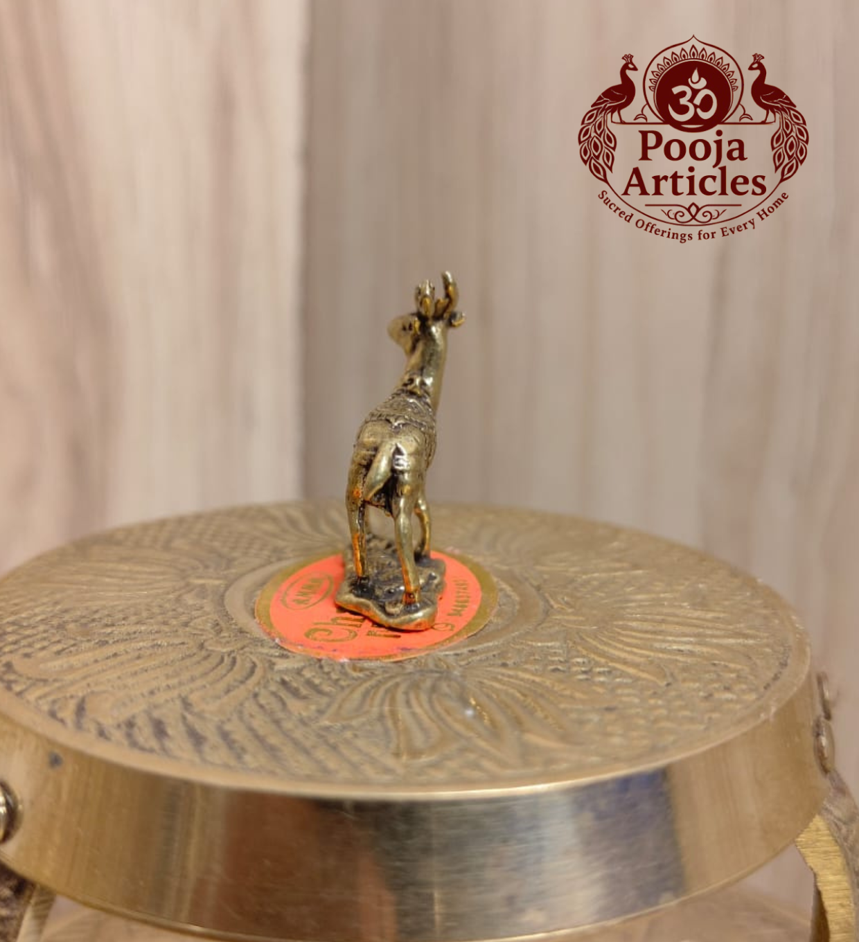 Miniature Brass Deer Statue 1.1 Inch