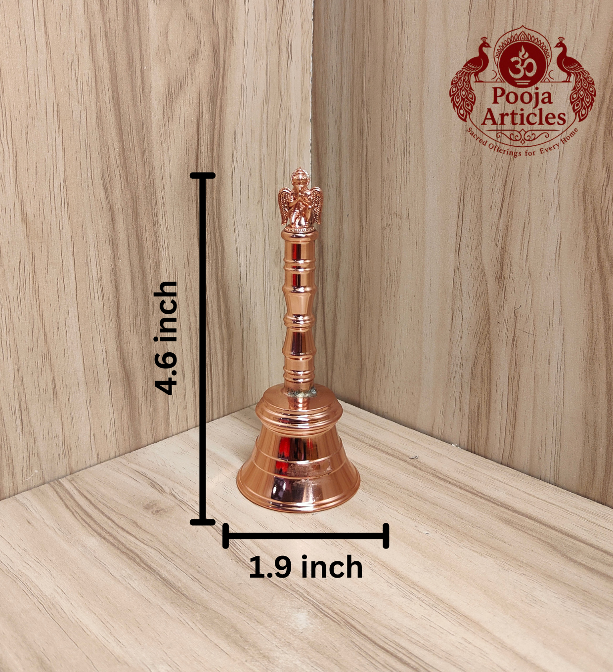 Premium Brass Pooja Bell With Garuda Handle 4.6 Inch