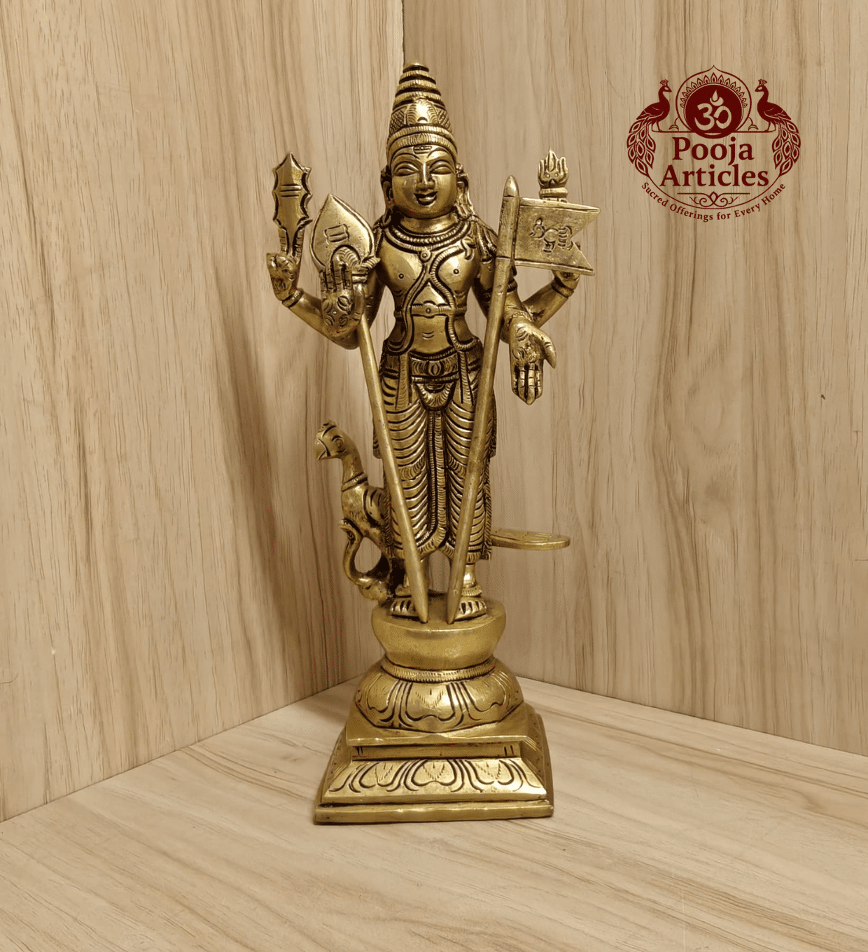 Brass Murugan Idol 10 Inch