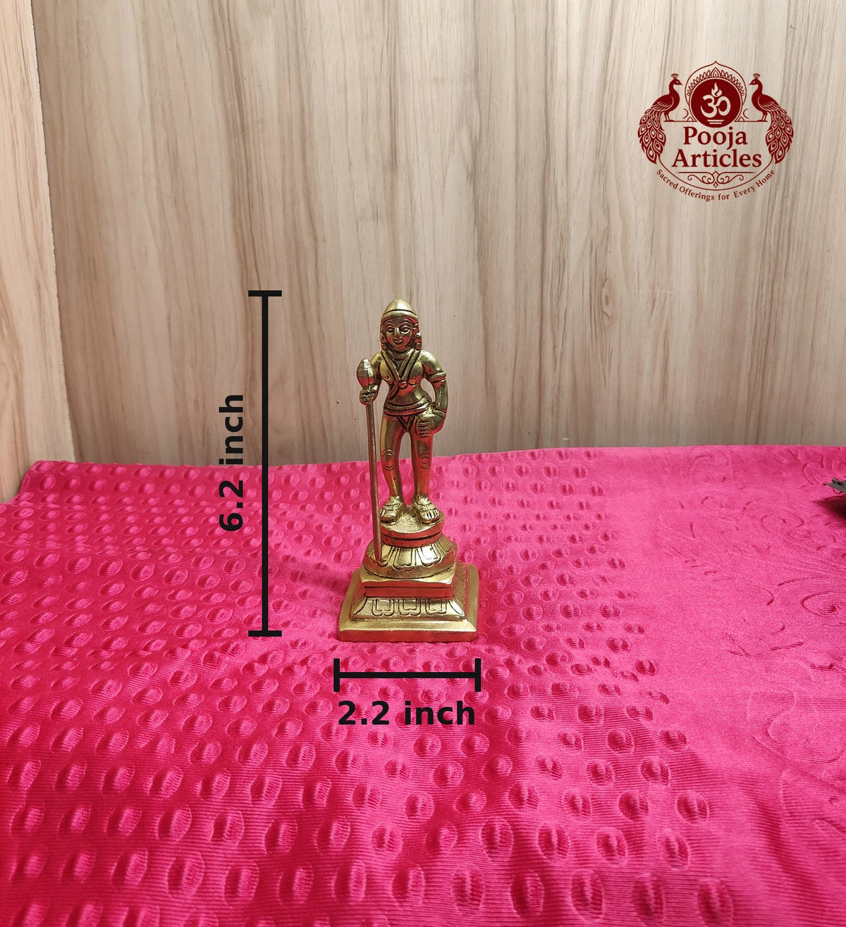 Brass Andi Murugar Statue 6.2 Inch
