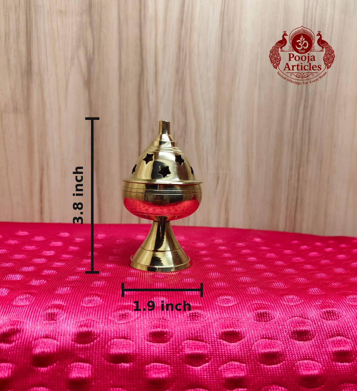  Brass Apple Deepam With Stand 3.8 Inch