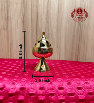  Brass Apple Deepam With Stand 3.8 Inch