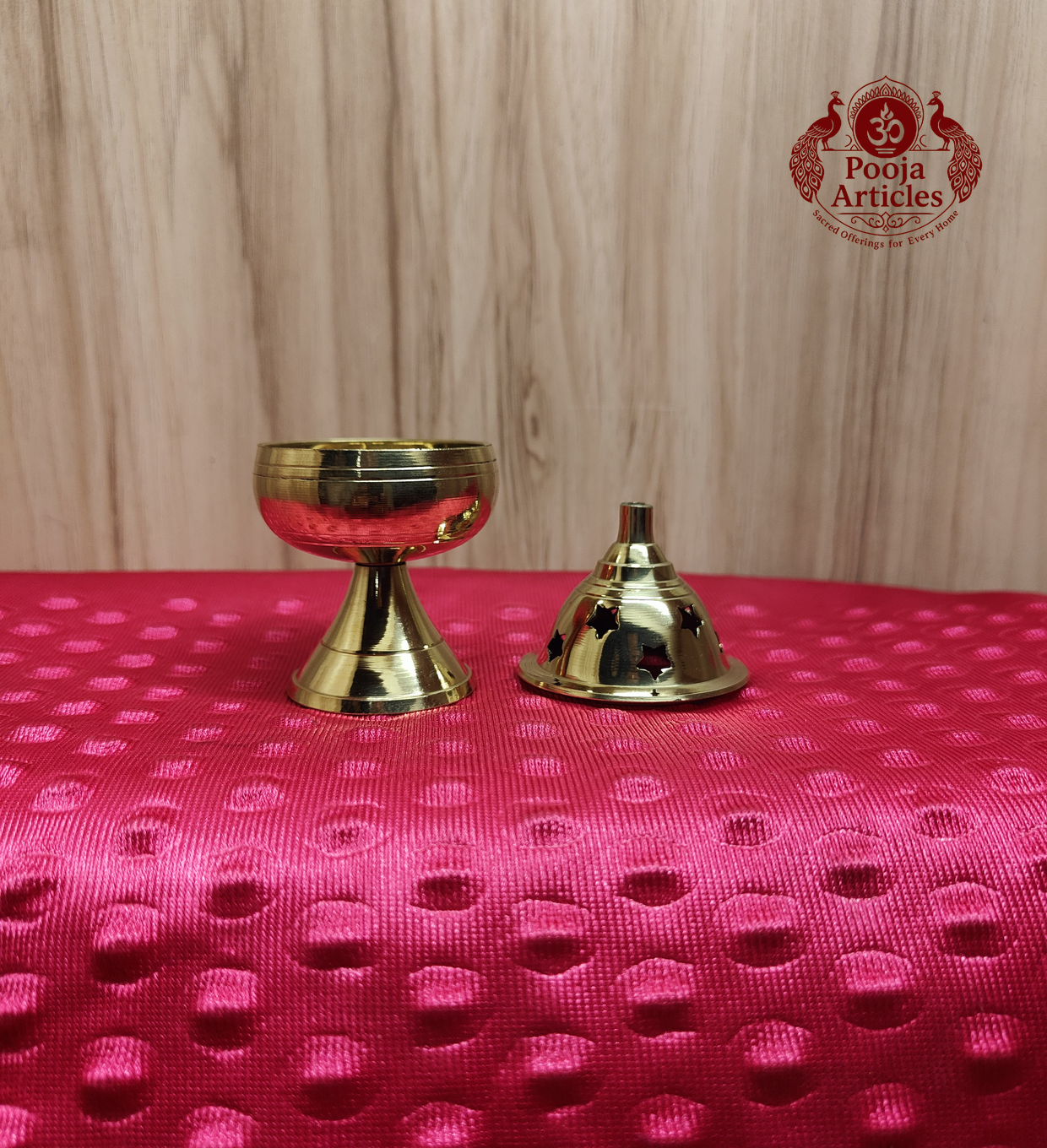  Brass Apple Deepam With Stand 3.8 Inch