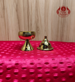  Brass Apple Deepam With Stand 3.8 Inch