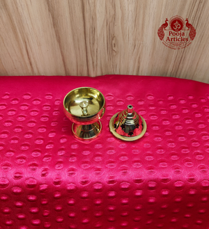  Brass Apple Deepam With Stand 3.8 Inch