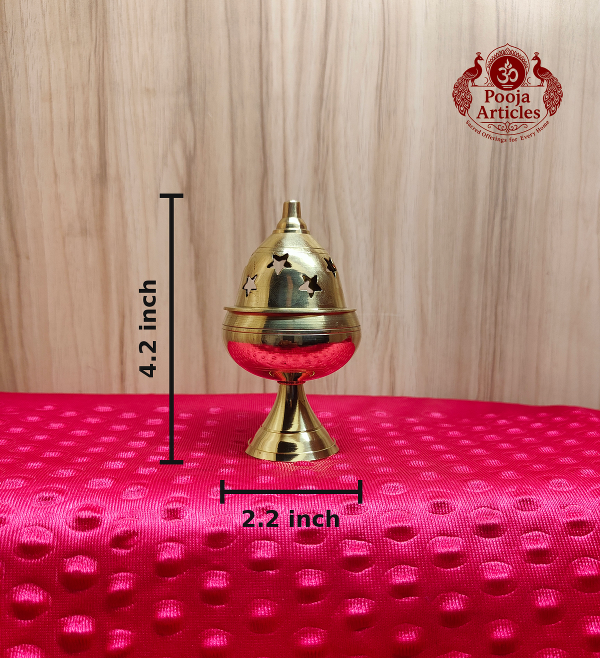  Brass Apple Deepam With Stand 4.2 Inch