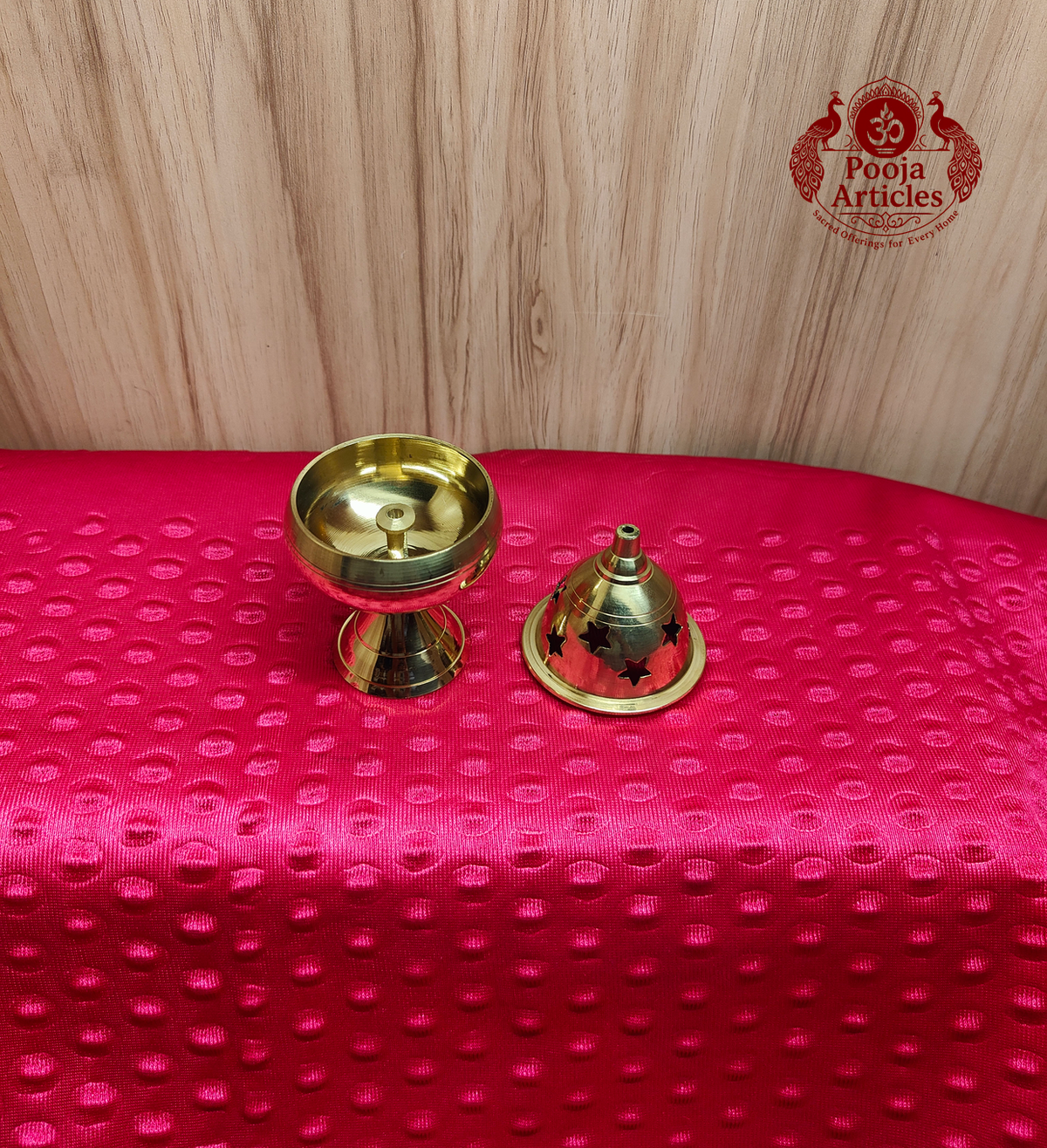  Brass Apple Deepam With Stand 4.2 Inch